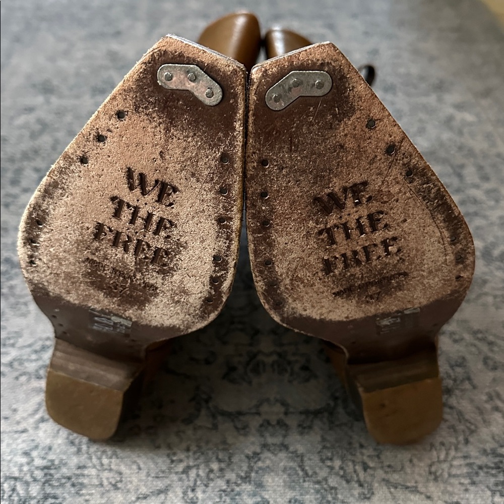 We the Free People Montage Tan Leather Heeled Boots - Picture 6 of 7